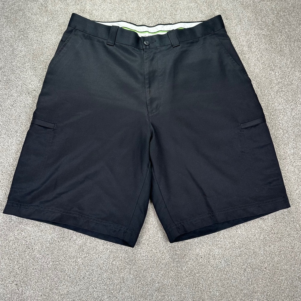 Links Edition Mens Black Golf Shorts Size 34 Performance Polyester‎ Flat Front